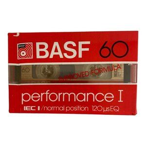 BASF Performance I 60 mins Blank Cassette Normal Position Tape Sealed New